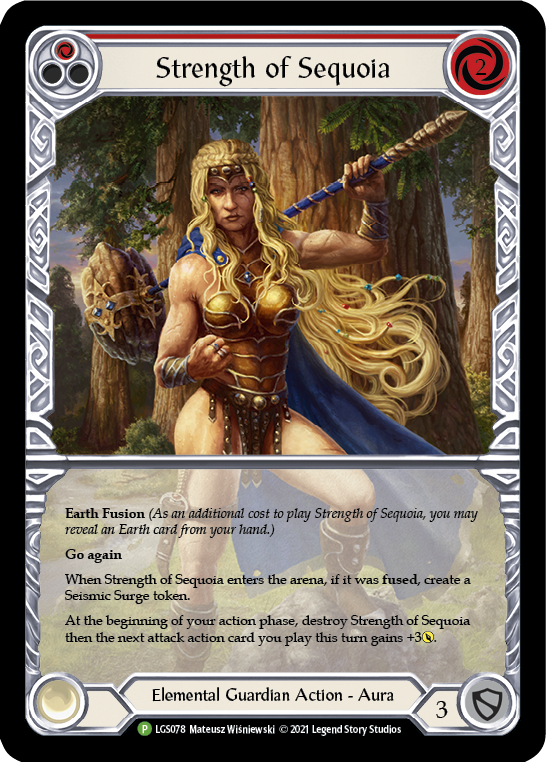 Strength of Sequoia (Red) [LGS078] (Promo)  Rainbow Foil | Tables and Towers