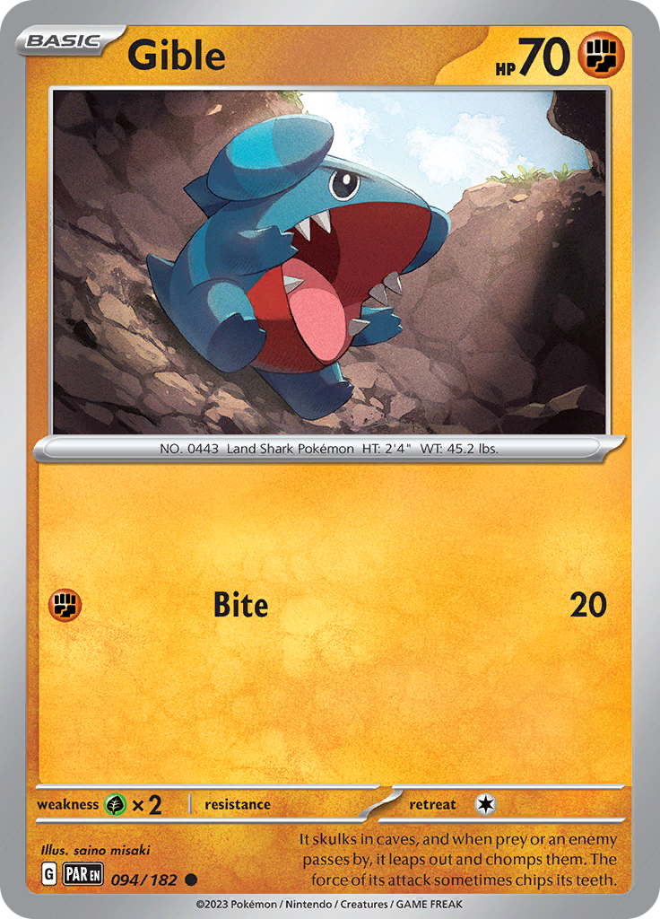 Gible (094/182) [Scarlet & Violet: Paradox Rift] | Tables and Towers