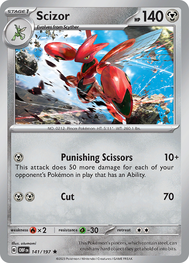 Scizor (141/197) [Scarlet & Violet: Obsidian Flames] | Tables and Towers