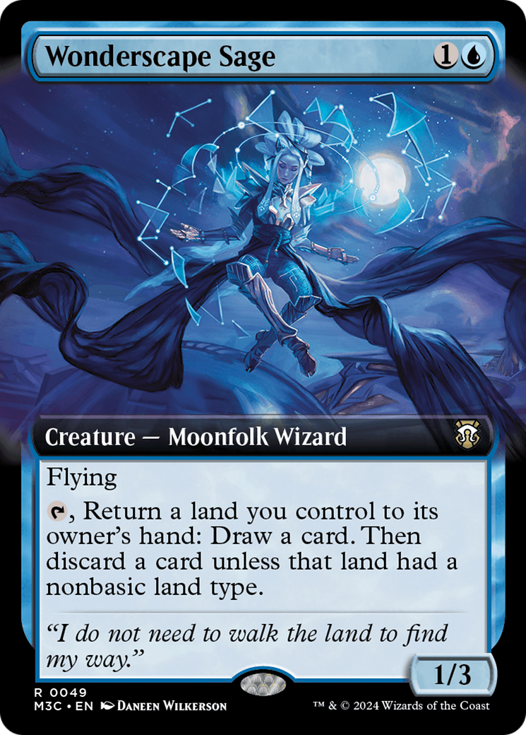 Wonderscape Sage (Extended Art) (Ripple Foil) [Modern Horizons 3 Commander] | Tables and Towers