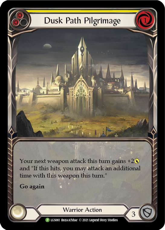 Dusk Path Pilgrimage (Yellow) [LGS061] (Promo)  Rainbow Foil | Tables and Towers