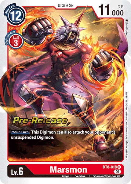 Marsmon [BT8-018] [New Awakening Pre-Release Cards] | Tables and Towers