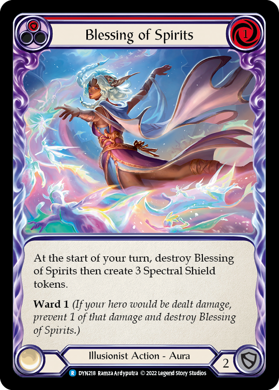 Blessing of Spirits (Red) [DYN218] (Dynasty)  Rainbow Foil | Tables and Towers