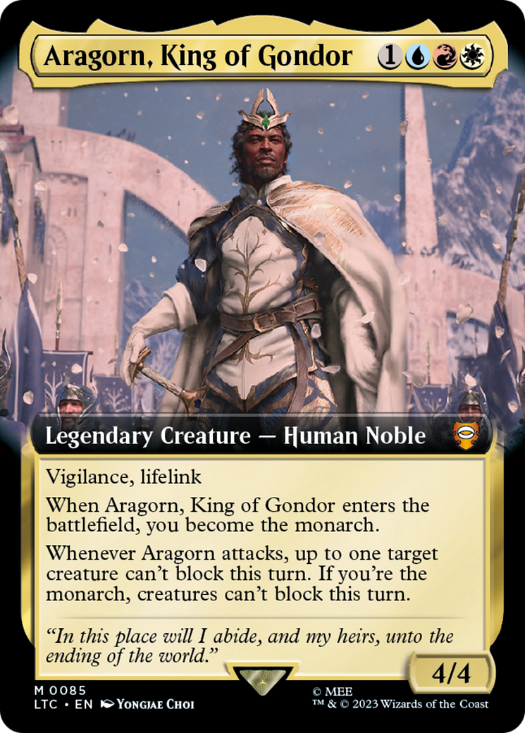 Aragorn, King of Gondor (Extended Art) [The Lord of the Rings: Tales of Middle-Earth Commander] | Tables and Towers