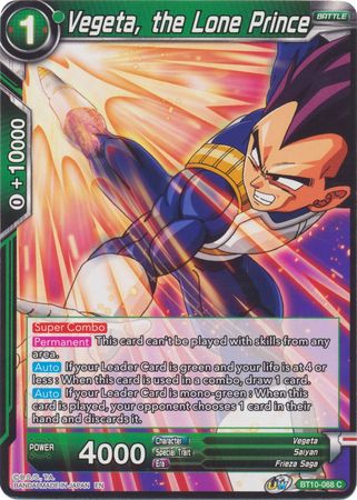 Vegeta, the Lone Prince (BT10-068) [Rise of the Unison Warrior 2nd Edition] | Tables and Towers