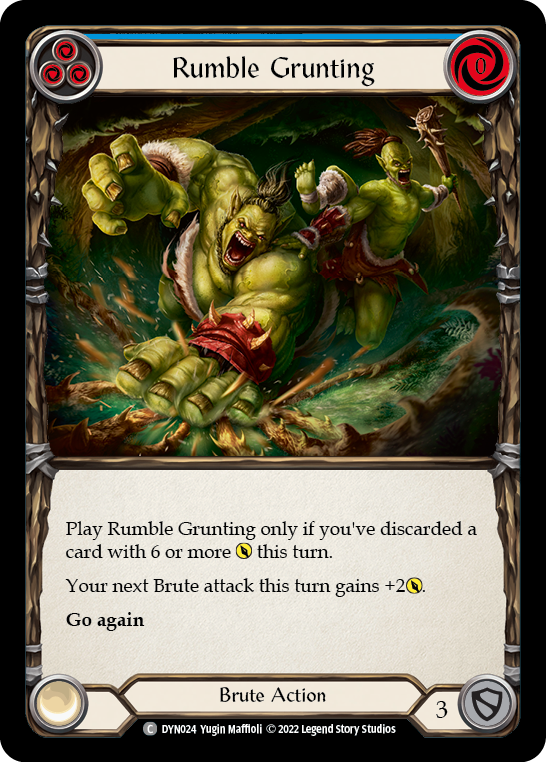 Rumble Grunting (Blue) [DYN024] (Dynasty)  Rainbow Foil | Tables and Towers