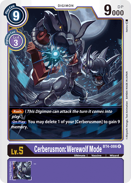 Cerberusmon: Werewolf Mode [BT4-086] [Great Legend] | Tables and Towers