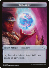 Treasure (20) // Teferi Akosa of Zhalfir Emblem Double-Sided Token [March of the Machine Tokens] | Tables and Towers