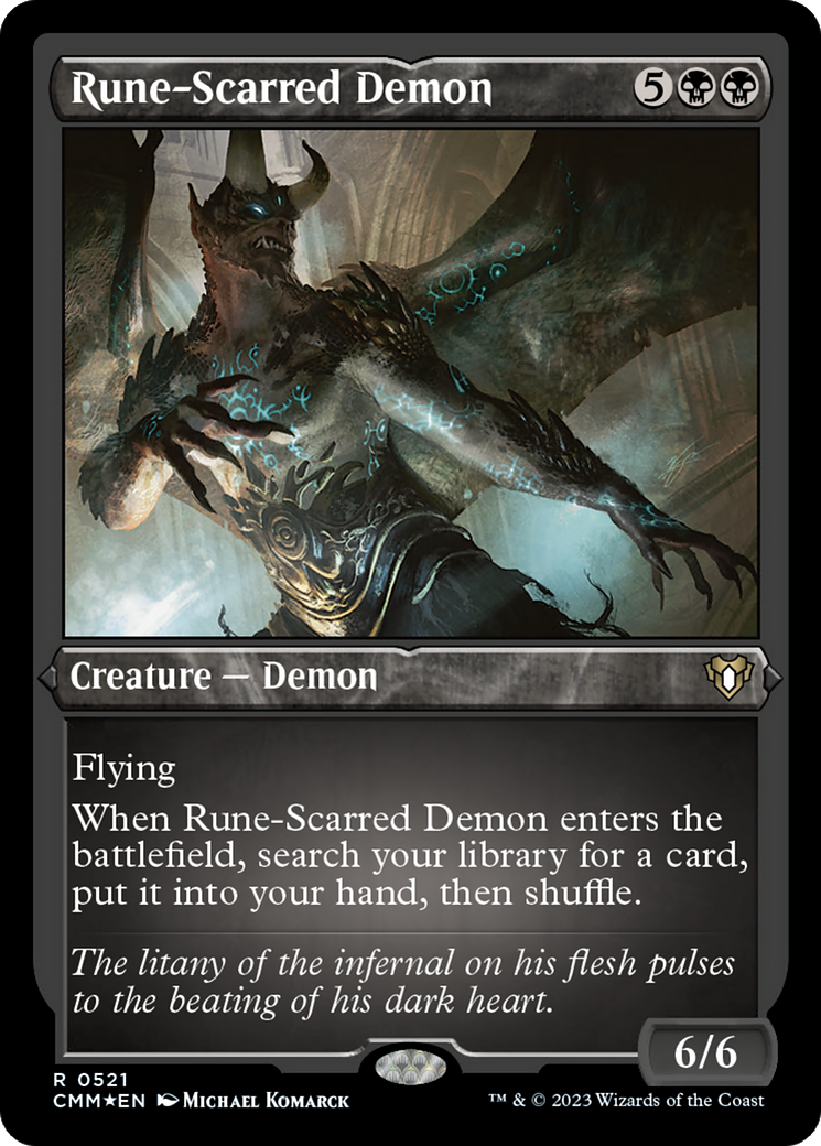 Rune-Scarred Demon (Foil Etched) [Commander Masters] | Tables and Towers