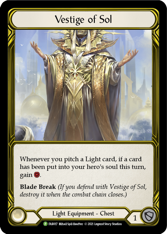 Vestige of Sol (Golden) [FAB017] (Promo)  Cold Foil | Tables and Towers