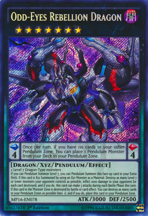 Odd-Eyes Rebellion Dragon [MP16-EN078] Secret Rare | Tables and Towers