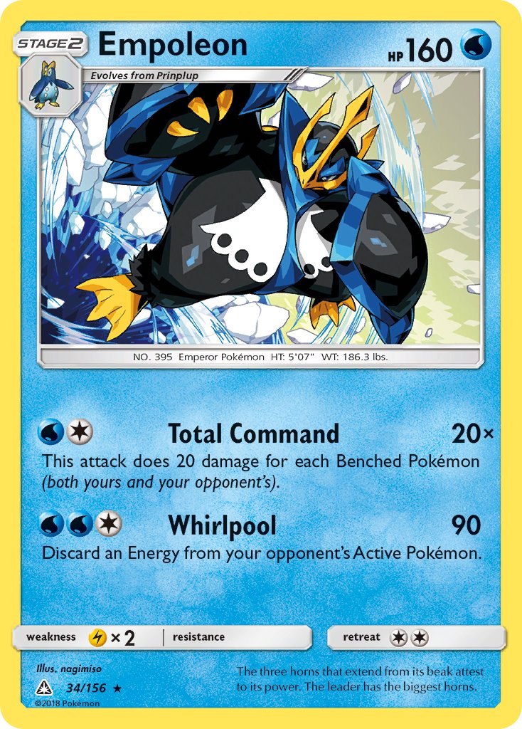 Empoleon (34/156) (Cracked Ice Holo) (Theme Deck Exclusive) [Sun & Moon: Ultra Prism] | Tables and Towers