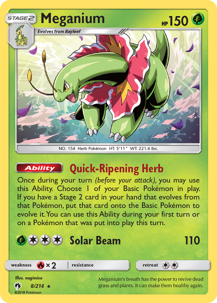 Meganium (8/214) [Sun & Moon: Lost Thunder] | Tables and Towers