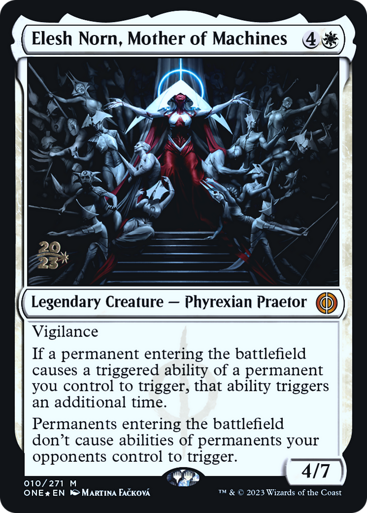 Elesh Norn, Mother of Machines [Phyrexia: All Will Be One Prerelease Promos] | Tables and Towers