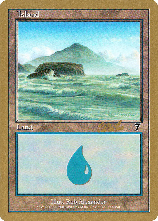 Island (cr333) (Carlos Romao) [World Championship Decks 2002] | Tables and Towers