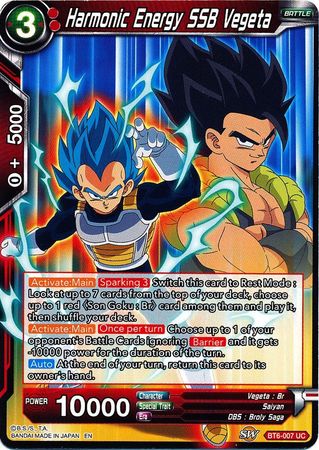 Harmonic Energy SSB Vegeta (BT6-007) [Destroyer Kings] | Tables and Towers