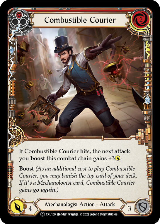 Combustible Courier (Red) [U-CRU109] (Crucible of War Unlimited)  Unlimited Rainbow Foil | Tables and Towers