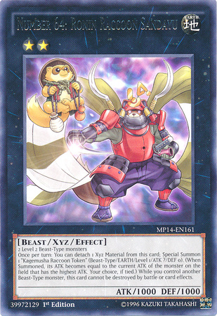 Number 64: Ronin Raccoon Sandayu [MP14-EN161] Rare | Tables and Towers