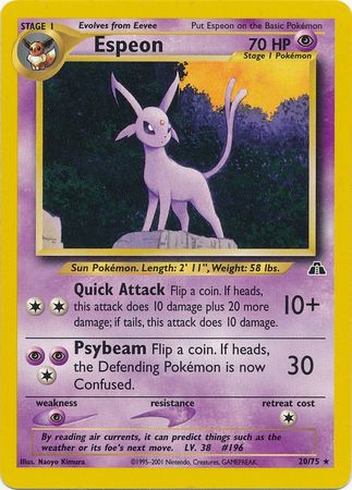 Espeon (20/75) [Neo Discovery Unlimited] | Tables and Towers