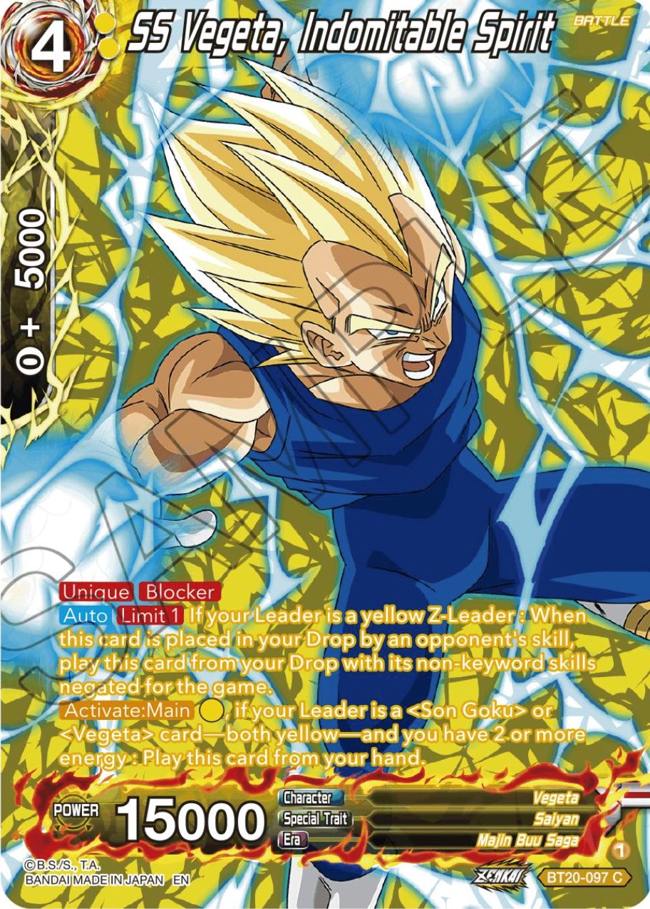 SS Vegeta, Indomitable Spirit (Silver Foil) (BT20-097) [Power Absorbed] | Tables and Towers