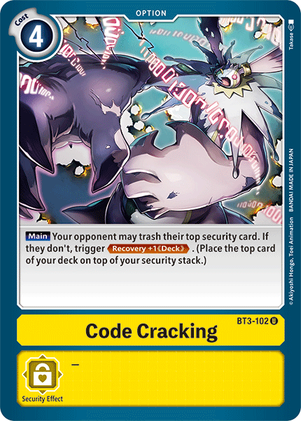 Code Cracking [BT3-102] [Release Special Booster Ver.1.5] | Tables and Towers