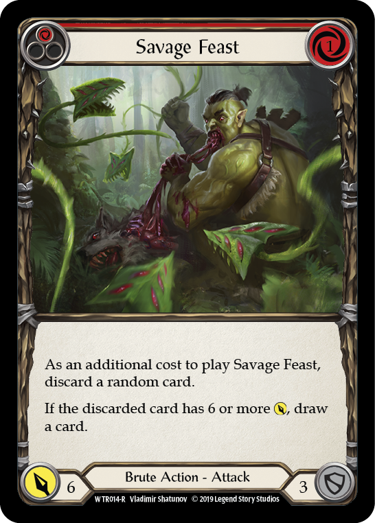 Savage Feast (Red) [WTR014-R] (Welcome to Rathe)  Alpha Print Rainbow Foil | Tables and Towers