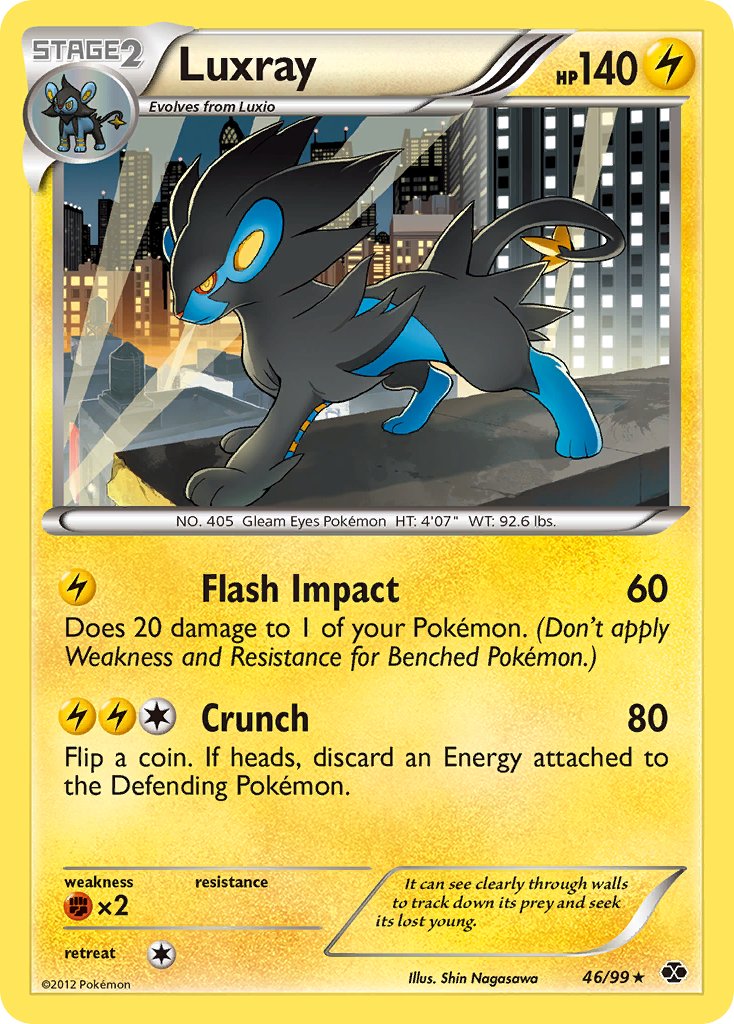 Luxray (46/99) (Cracked Ice Holo) (Blister Exclusive) [Black & White: Next Destinies] | Tables and Towers