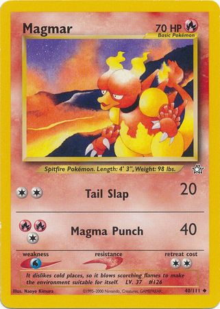 Magmar (40/111) [Neo Genesis Unlimited] | Tables and Towers