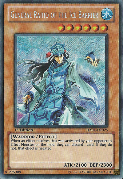 General Raiho of the Ice Barrier [HA04-EN025] Secret Rare | Tables and Towers