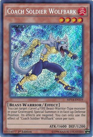 Coach Soldier Wolfbark [MP14-EN119] Secret Rare | Tables and Towers