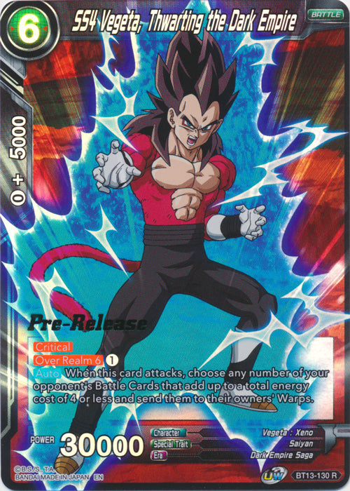 SS4 Vegeta, Thwarting the Dark Empire (BT13-130) [Supreme Rivalry Prerelease Promos] | Tables and Towers