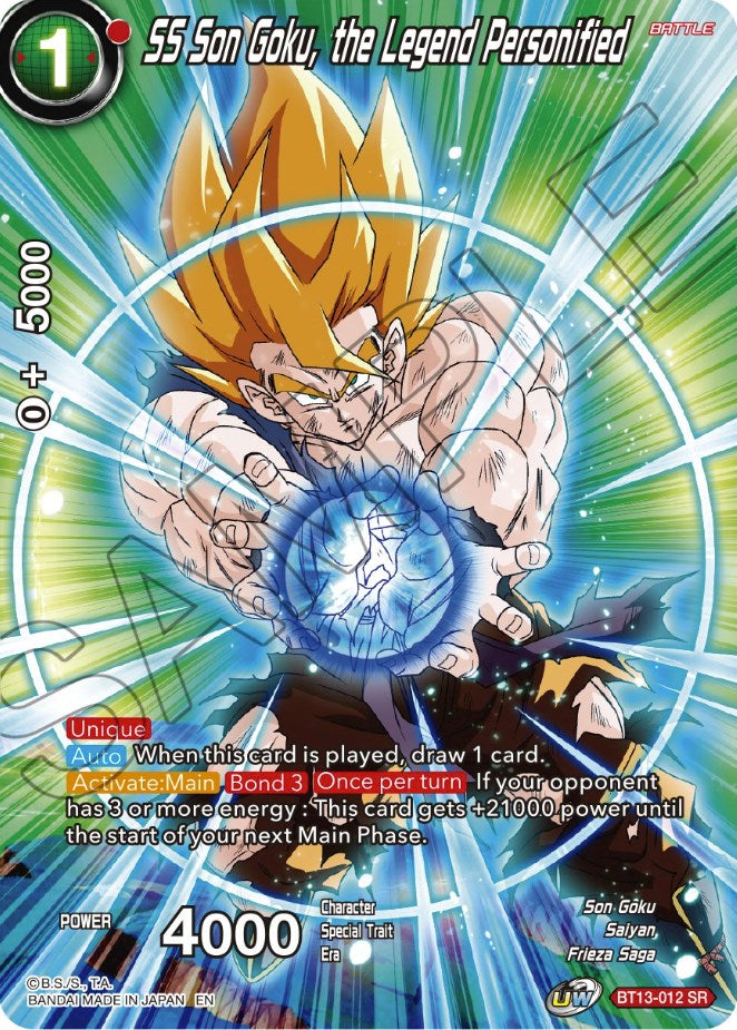 SS Son Goku, the Legend Personified (BT13-012) [Theme Selection: History of Son Goku] | Tables and Towers