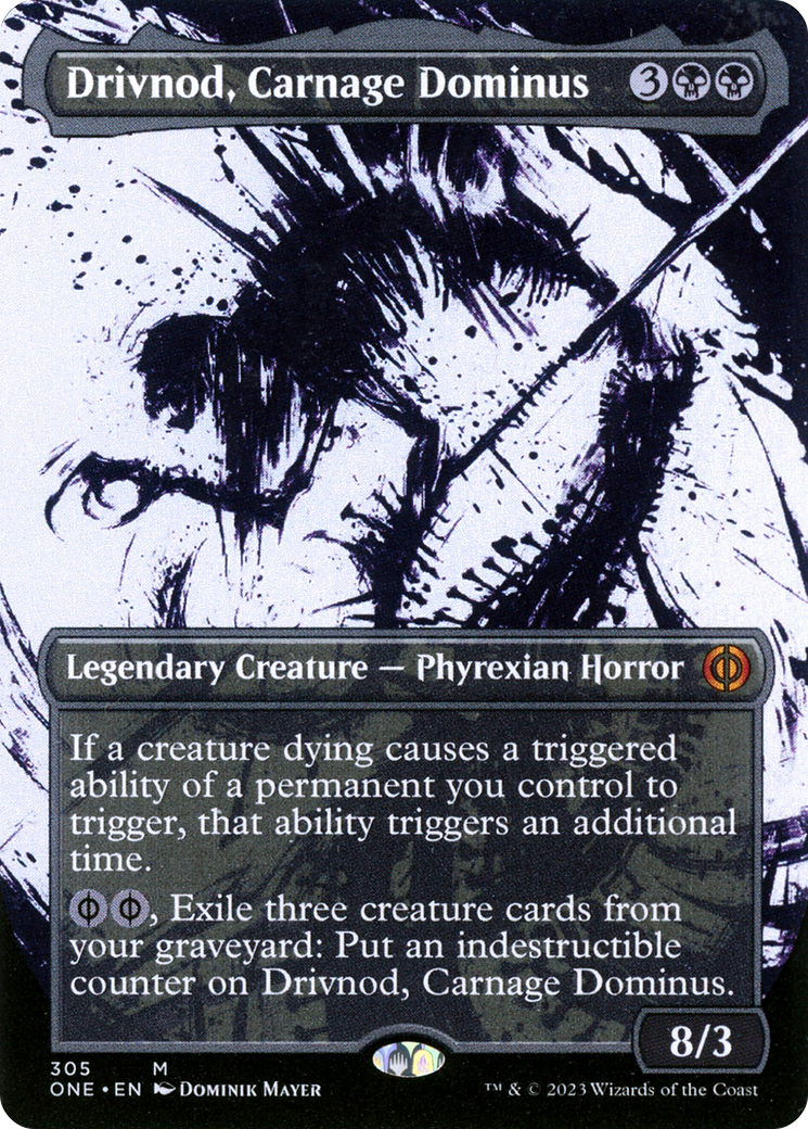 Drivnod, Carnage Dominus (Borderless Ichor) [Phyrexia: All Will Be One] | Tables and Towers