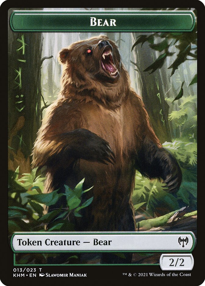 Elf Warrior // Bear Double-Sided Token [Kaldheim Tokens] | Tables and Towers