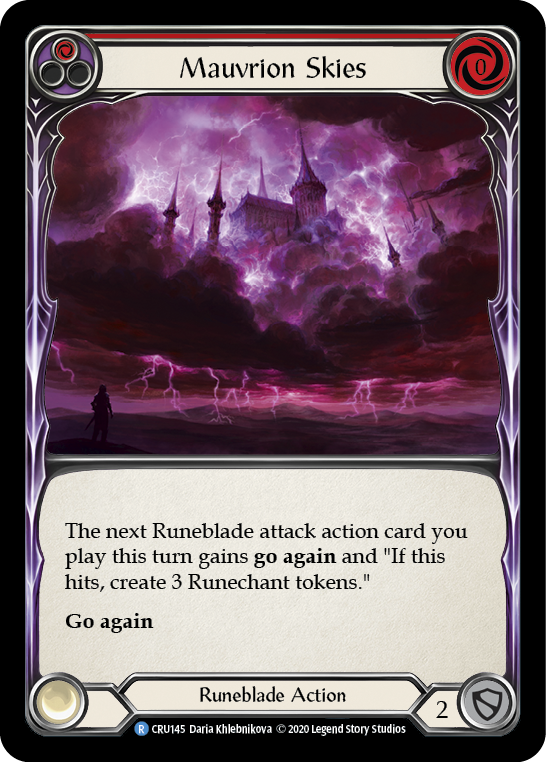 Mauvrion Skies (Red) [CRU145] (Crucible of War)  1st Edition Rainbow Foil | Tables and Towers