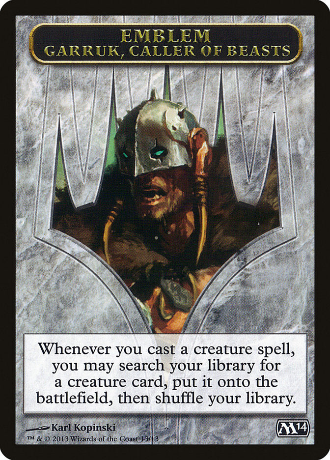 Garruk, Caller of Beasts Emblem [Magic 2014 Tokens] | Tables and Towers