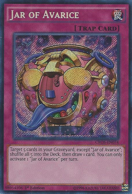 Jar of Avarice [CROS-EN074] Secret Rare | Tables and Towers