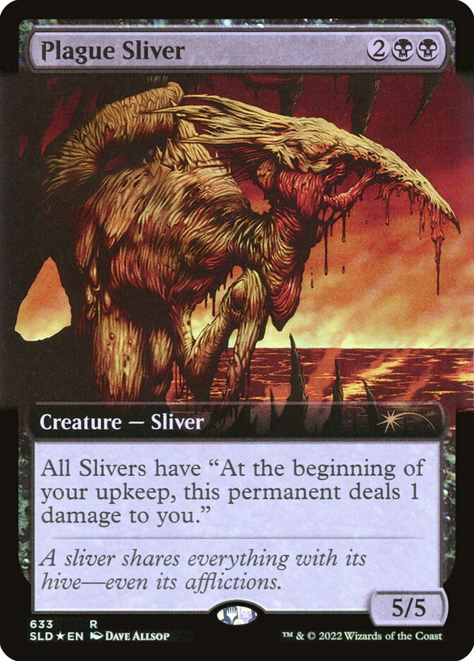 Plague Sliver (Extended Art) (Step-and-Compleat Foil) [Secret Lair Drop Promos] | Tables and Towers