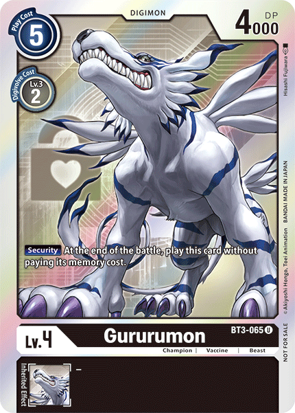 Gururumon [BT3-065] (Buy-A-Box Promo) [Release Special Booster Ver.1.5 Promos] | Tables and Towers