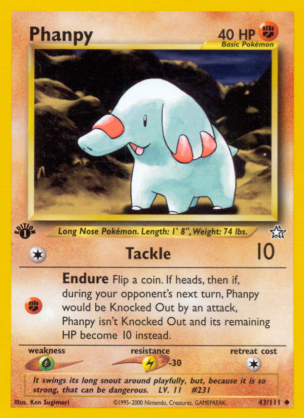 Phanpy (43/111) [Neo Genesis 1st Edition] | Tables and Towers