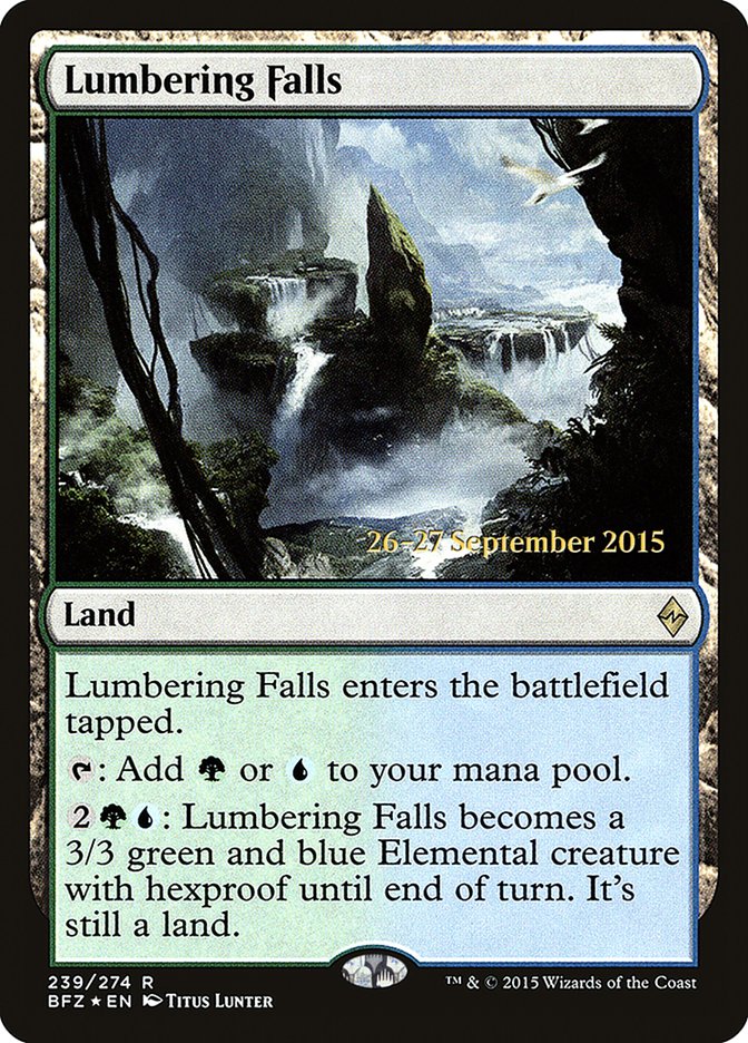 Lumbering Falls [Battle for Zendikar Prerelease Promos] | Tables and Towers