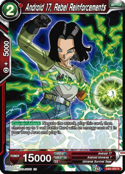 Android 17, Rebel Reinforcements (Reprint) (DB2-005) [Battle Evolution Booster] | Tables and Towers