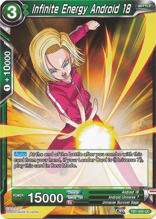 Infinite Energy Android 18 (TB1-055) [The Tournament of Power] | Tables and Towers