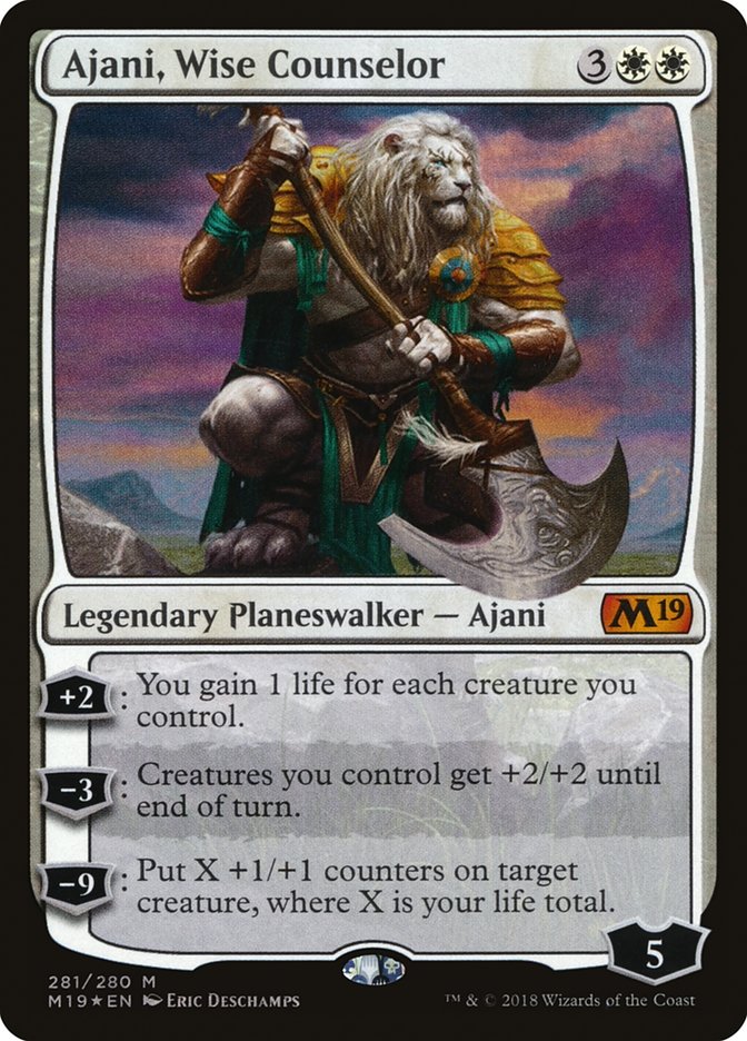 Ajani, Wise Counselor [Core Set 2019] | Tables and Towers