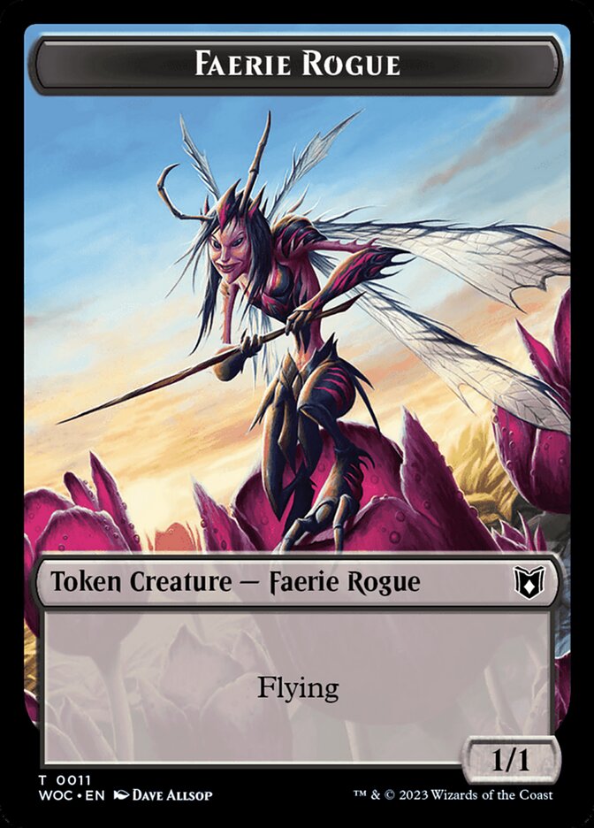 Faerie Rogue // Faerie (0011) Double-Sided Token [Wilds of Eldraine Commander Tokens] | Tables and Towers