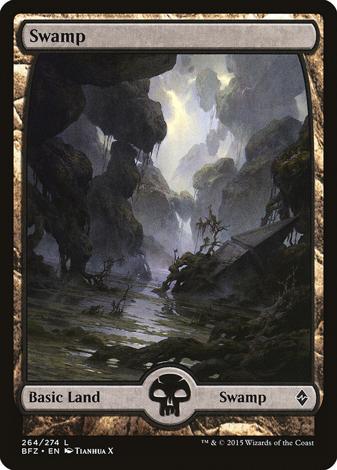 Swamp (264) (Full Art) [Battle for Zendikar] | Tables and Towers