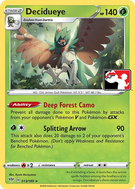 Decidueye (013/189) [Prize Pack Series One] | Tables and Towers