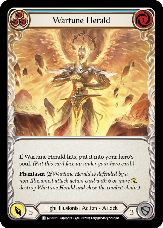 Wartune Herald (Blue) [MON028-RF] (Monarch)  1st Edition Rainbow Foil | Tables and Towers