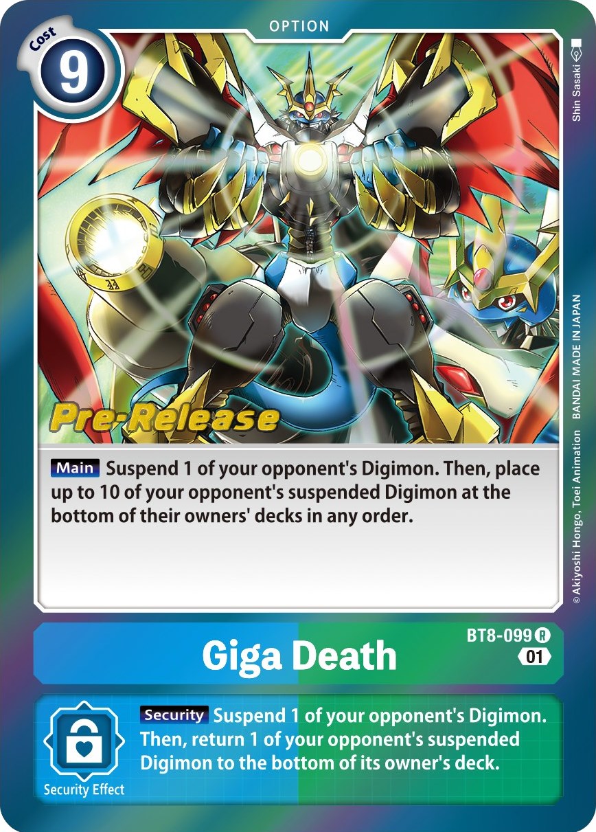 Giga Death [BT8-099] [New Awakening Pre-Release Cards] | Tables and Towers