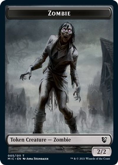 Zombie // Zombie Double-Sided Token (005 MIC/005 MID) [Innistrad: Midnight Hunt Commander Tokens] | Tables and Towers